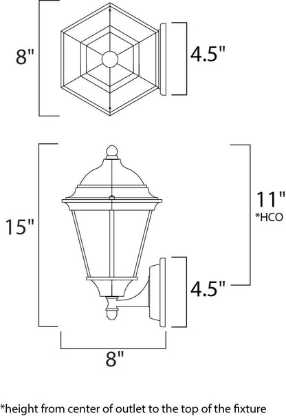 Maxim Westlake LED 1-Light Outdoor Wall Lantern in Black 65102BK