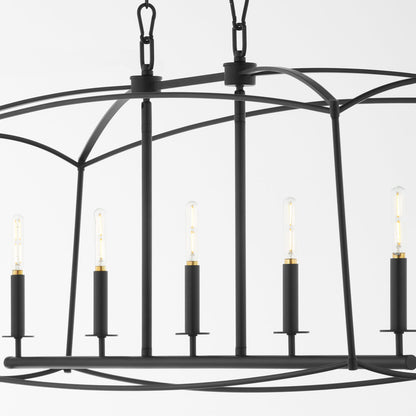 Quorum  Mantle 5 Light Linear - Matte Black 6512-5-59