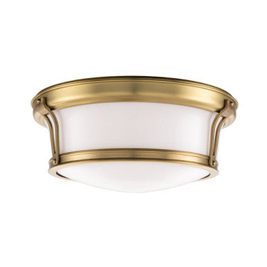 Hudson Valley Lighting Newport Flush Mount in Aged Brass 6513-AGB