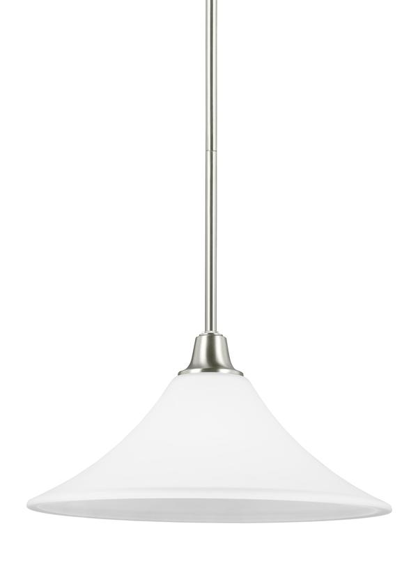 Generation Lighting Metcalf One Light Pendant in Brushed Nickel 6513201-962