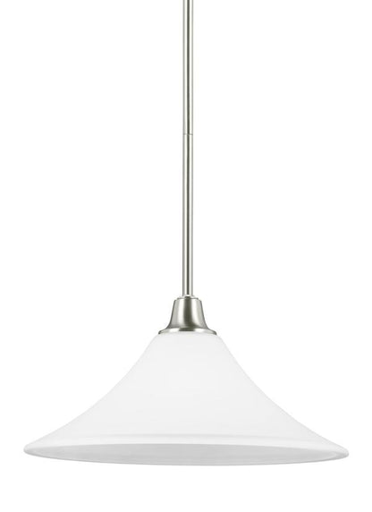 Generation Lighting Metcalf One Light Pendant in Brushed Nickel 6513201-962