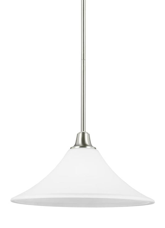 Generation Lighting Metcalf One Light Pendant in Brushed Nickel 6513201-962