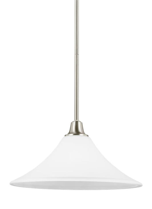 Generation Lighting Metcalf One Light Pendant in Brushed Nickel 6513201EN3-962