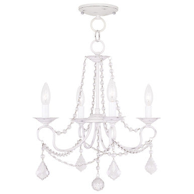 Livex Lighting Pennington Collection 4 Light AW Chain Hang/Ceiling Mount in Antique White 6514-60