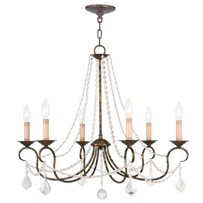 Livex Lighting Pennington Collection 6 Light VBR Chandelier in Hand Applied Venetian Golden Bronze 6516-71