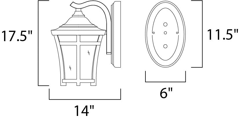 Maxim Balboa VX LED 1-Light Outdoor Wall Mount in Copper Oxide 65165GFCO