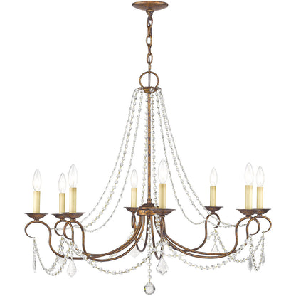 Livex Lighting Pennington Collection 8 Light VBR Chandelier in Hand Applied Venetian Golden Bronze 6518-71