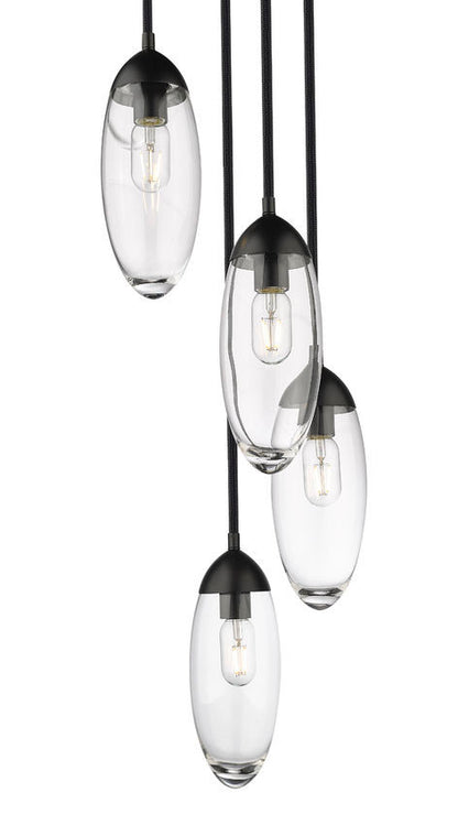 Z-Lite Arden 5 Light Chandelier in Matte Black 651P-5R-MB