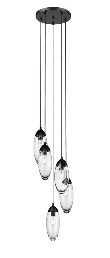 Z-Lite Arden 5 Light Chandelier in Matte Black 651P-5R-MB