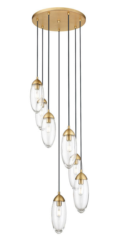 Z-Lite Arden 7 Light Chandelier in Rubbed Brass 651P-7R-RB