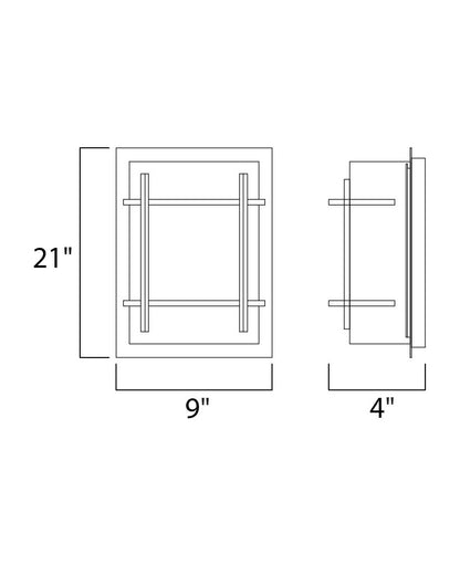 Maxim Luna 2-Light LED Outdoor Wall Sconce in Brushed Metal 65216WTBM