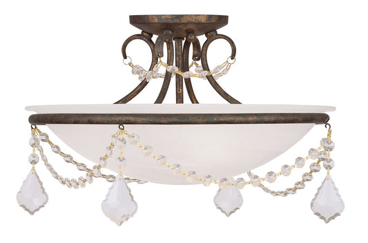 Livex Lighting Chesterfield/Pennington Collection 3 Light VBR Ceiling Mount in Hand Applied Venetian Golden Bronze 6524-71