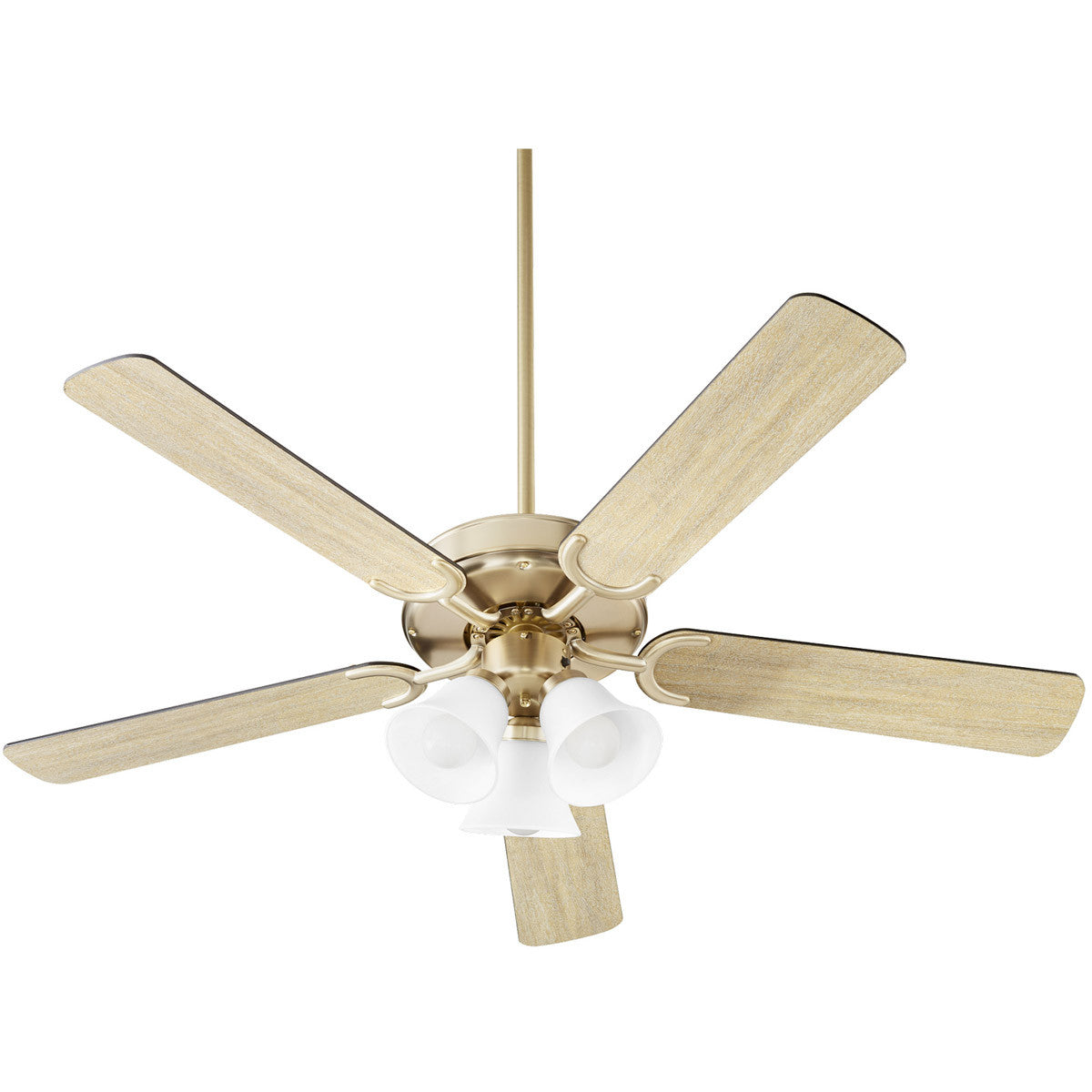 Quorum Virtue Ceiling Fan in Aged Brass 6525-380