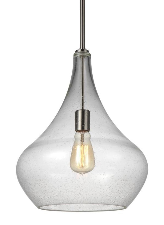 Generation Lighting Mora One Light Pendant in Brushed Nickel 6528201-962