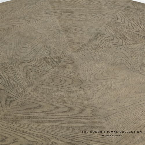 Global Views Titian Dining Table Grey Sandblasted Oak 60 inch Top The Roger Thomas Collection RT2015