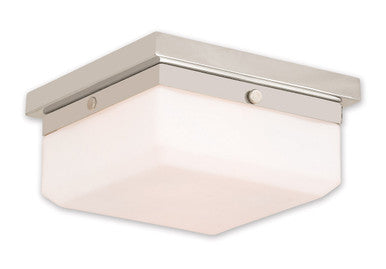 Livex Lighting Allure Collection 2 Light PN Wall Sconce/Ceiling Mount in Polished Nickel 65536-35