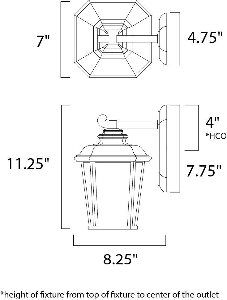 Maxim Radcliffe LED 1-Light Small Outdoor Wall in Black Oxide 65642WFBO