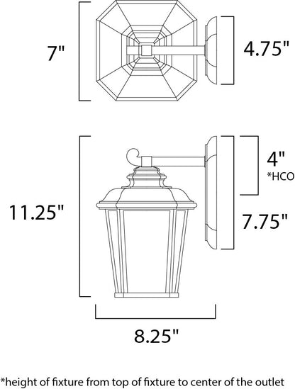 Maxim Radcliffe LED 1-Light Small Outdoor Wall in Black Oxide 65642WFBO