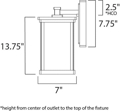 Maxim Terrace LED 1-Light Medium Outdoor Wall in Bronze 65753FSBZ