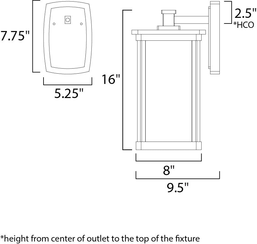 Maxim Terrace LED 1-Light Large Outdoor Wall in Bronze 65754FSBZ