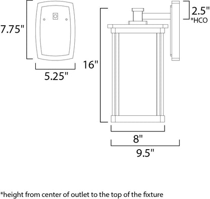 Maxim Terrace LED 1-Light Large Outdoor Wall in Bronze 65754FSBZ