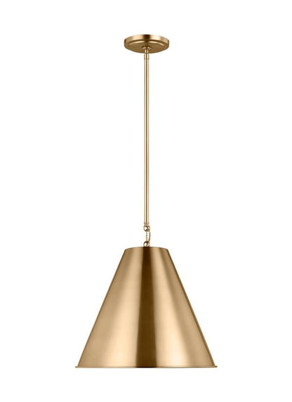 Visual Comfort Studio Thomas O'Brien Gordon One Light Small Pendant in Satin Brass 6585101-848