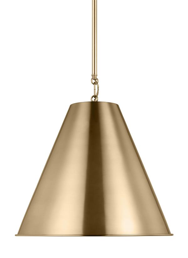 Visual Comfort Studio Thomas O'Brien Gordon One Light Small Pendant in Satin Brass 6585101-848