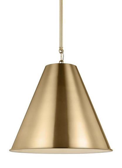 Visual Comfort Studio Thomas O'Brien Gordon One Light Small Pendant in Satin Brass 6585101EN3-848