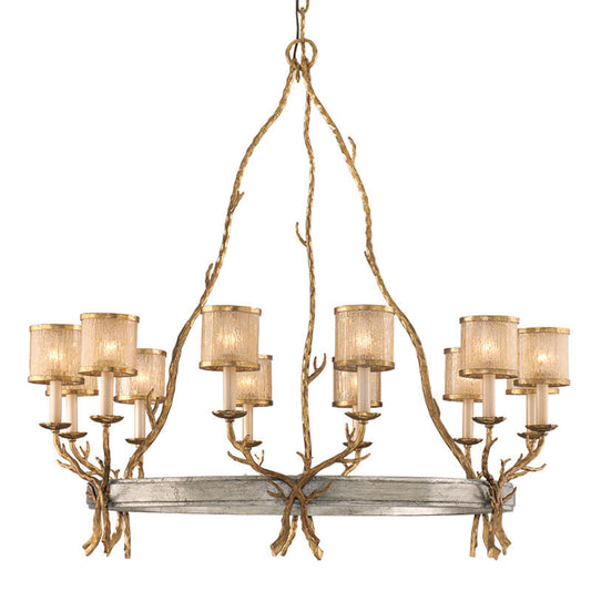 Corbett Lighting Parc Royale Chandelier in Vintage Gold Leaf 66-012-VGL/SSL