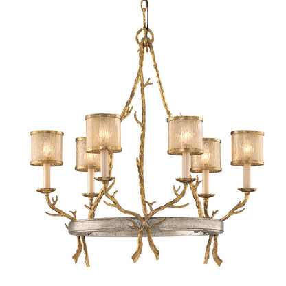 Corbett Lighting Parc Royale Chandelier in Vintage Gold Leaf 66-06-VGL/SSL