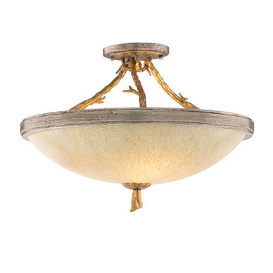 Corbett Lighting Parc Royale Semi Flush in Vintage Gold Leaf 66-33-VGL/SSL