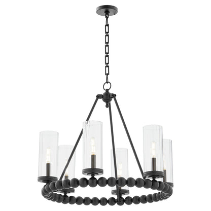 Quorum  Lee Boulevard 6 Light Ring Chandlier - Matte Black 661-6-59