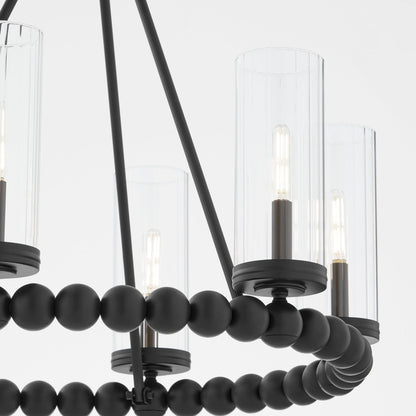 Quorum  Lee Boulevard 6 Light Ring Chandlier - Matte Black 661-6-59