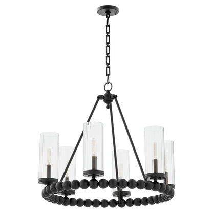 Quorum  Lee Boulevard 6 Light Ring Chandlier - Matte Black 661-6-59