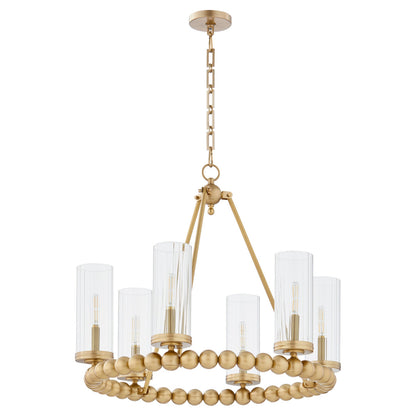 Quorum  Lee Boulevard 6 Light Ring Chandlier - Aged Brass 661-6-80