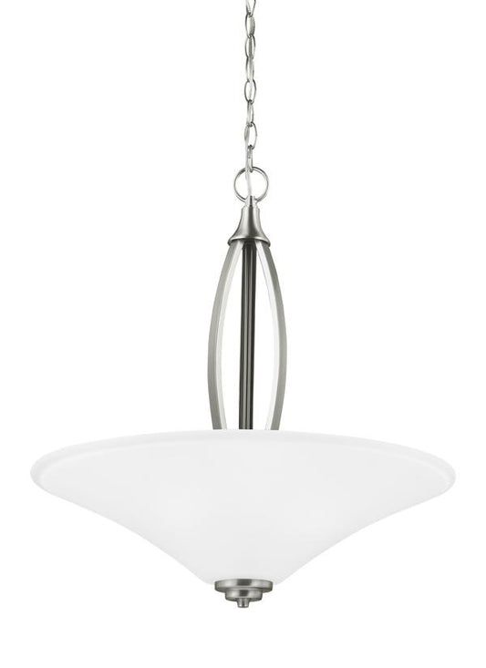 Generation Lighting Metcalf Three Light Pendant in Brushed Nickel 6613203-962