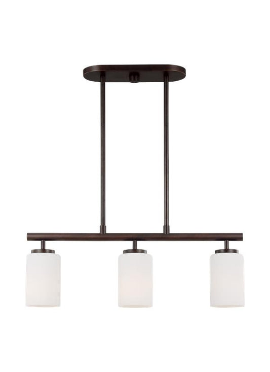 Generation Lighting Oslo Three Light Island Pendant in Bronze 66160-710