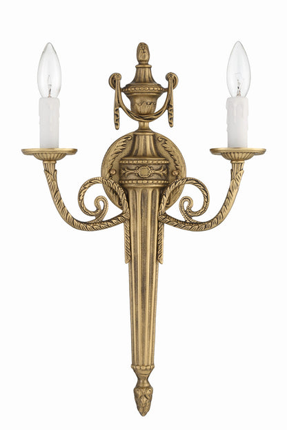 Crystorama Crystorama 2 Light Matte Brass Cast Wall Mount 662-MB