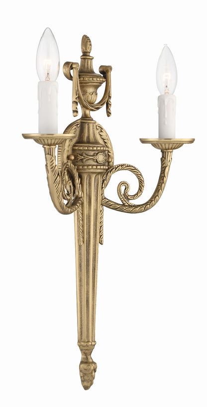 Crystorama Crystorama 2 Light Matte Brass Cast Wall Mount 662-MB