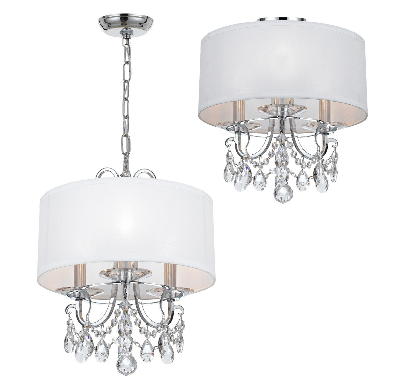 Crystorama Othello 3 Light Clear Crystal Polished Chrome Mini Chandelier 6623-CH-CL-MWP