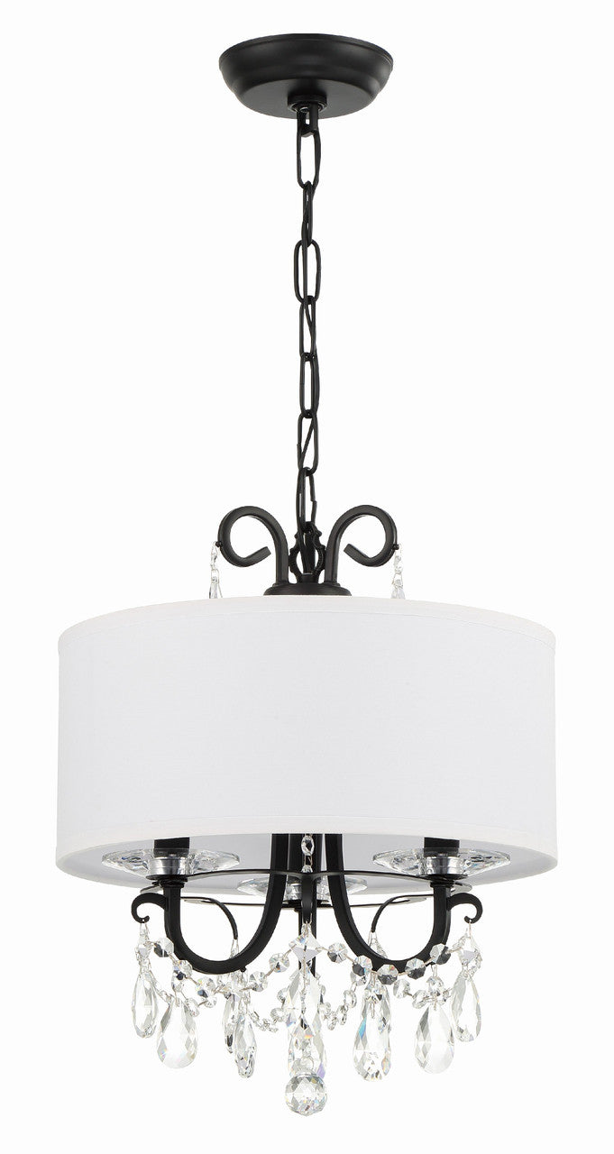 Crystorama Othello 3 Light Matte Black Mini Chandelier 6623-MK-CL-MWP