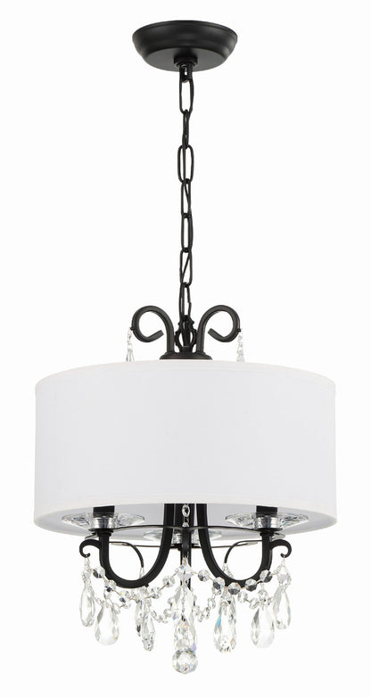 Crystorama Othello 3 Light Matte Black Mini Chandelier 6623-MK-CL-MWP