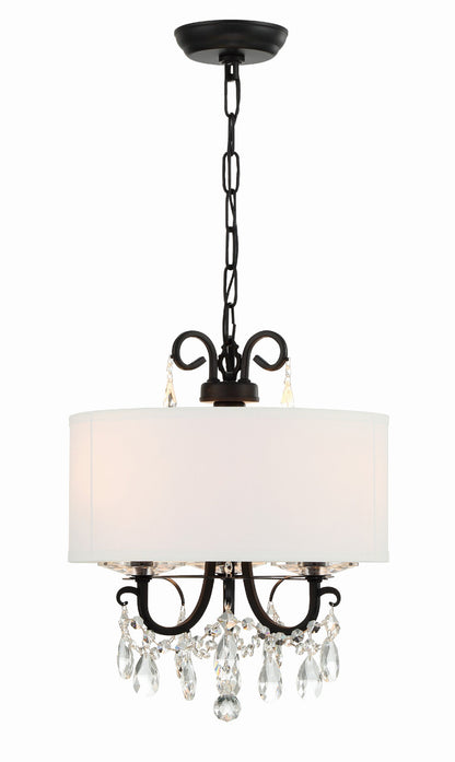 Crystorama Othello 3 Light Matte Black Mini Chandelier 6623-MK-CL-MWP