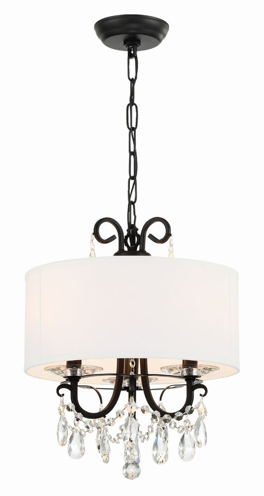 Crystorama Othello 3 Light Matte Black Mini Chandelier 6623-MK-CL-MWP