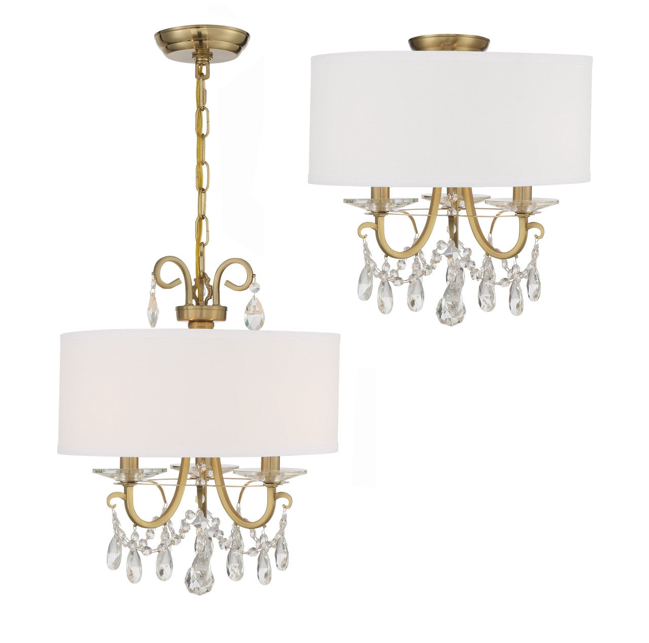 Crystorama Othello 3 Light Vibrant Gold Mini Chandelier 6623-VG-CL-MWP