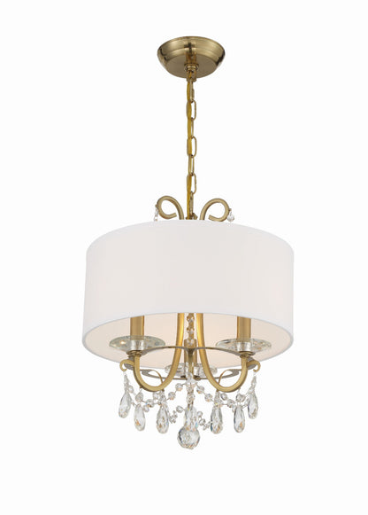 Crystorama Othello 3 Light Vibrant Gold Mini Chandelier 6623-VG-CL-MWP