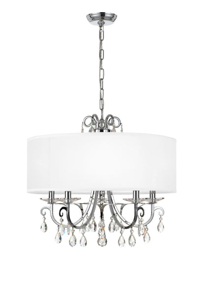 Crystorama Othello 5 Light Swarovski Strass Crystal Polished Chrome Chandelier 6625-CH-CL-S