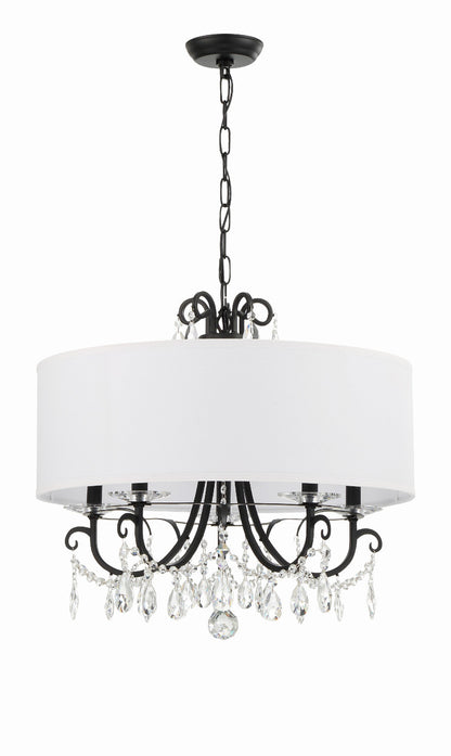 Crystorama Othello 5 Light Matte Black Chandelier 6625-MK-CL-MWP