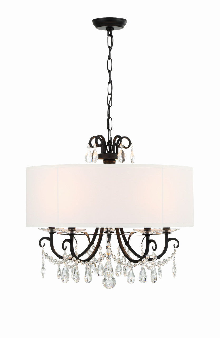 Crystorama Othello 5 Light Matte Black Chandelier 6625-MK-CL-MWP