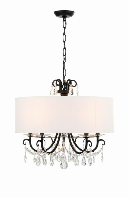 Crystorama Othello 5 Light Matte Black Chandelier 6625-MK-CL-MWP